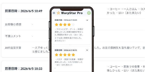 ダッシュボードで口コミ・評価を一元管理
